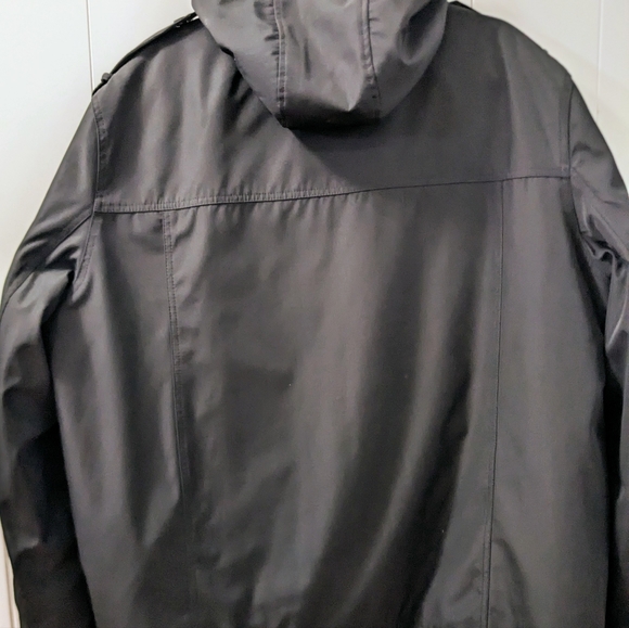 KENNETH COLE REACTION, Black zip up, button up, Hooded Coat, Size XXL. - Picture 5 of 9